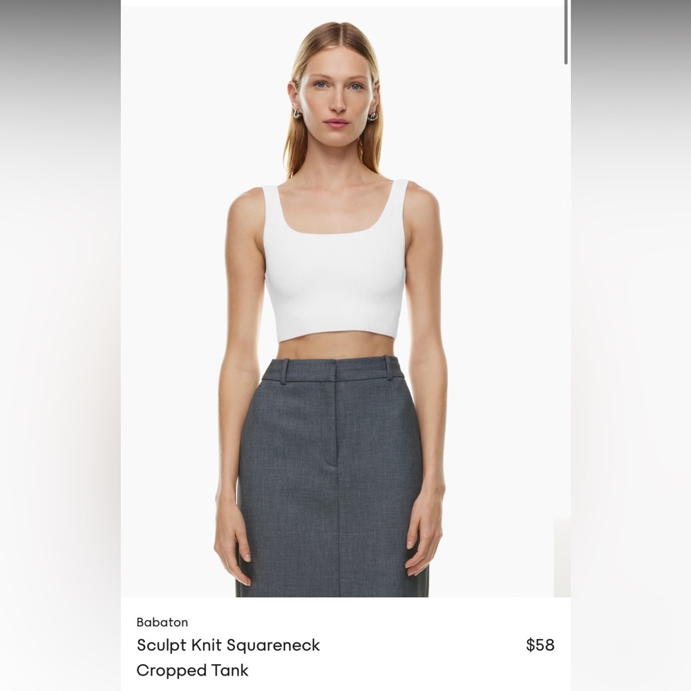 Aritzia Babaton
Sculpt Knit Squareneck
Cropped Tank